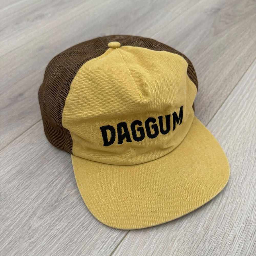 Sendero Provisions Co Daggum Trucker Hat Yellow Brown Mesh Snapback Cap Adult